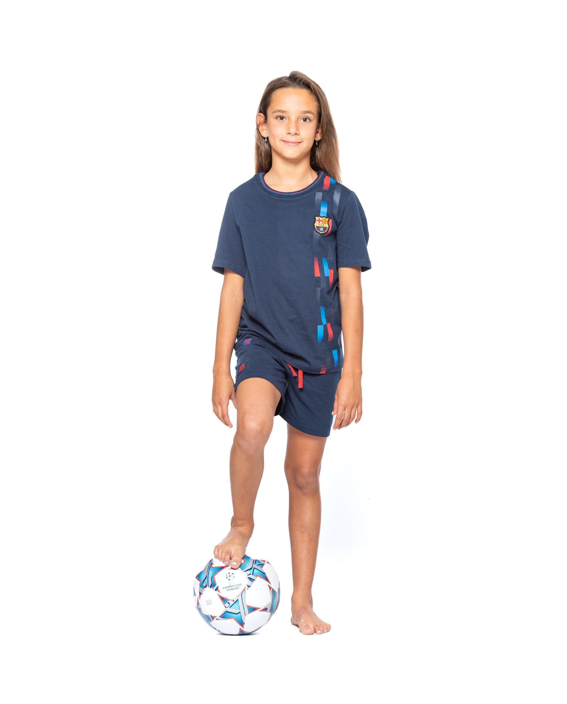 Pyjama Officiel FC Barcelone Pour Enfant – Collection Barça, 100% Coton, Garçon