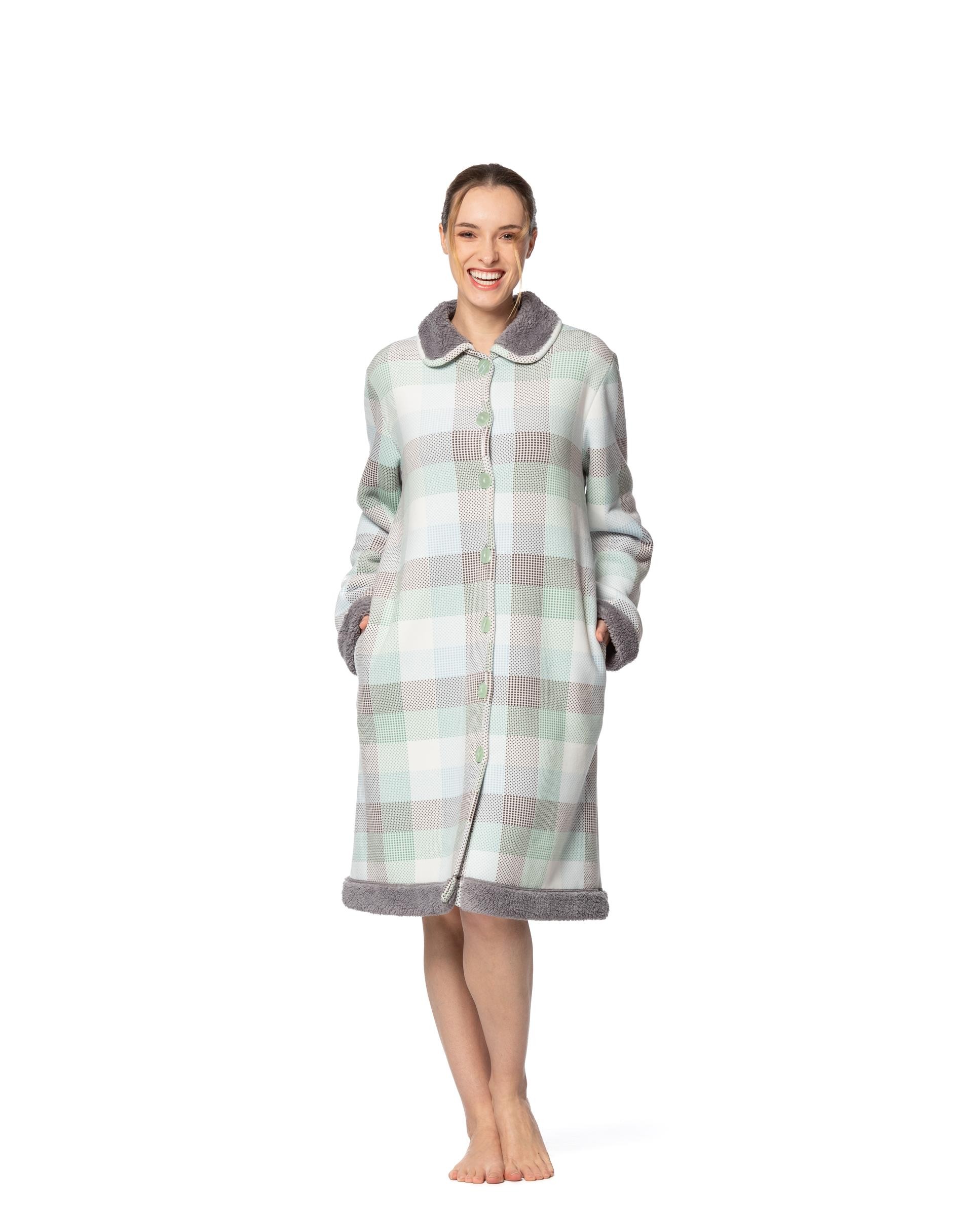 Robe Femme en peau de mouton à pois boutonnée | Egatex