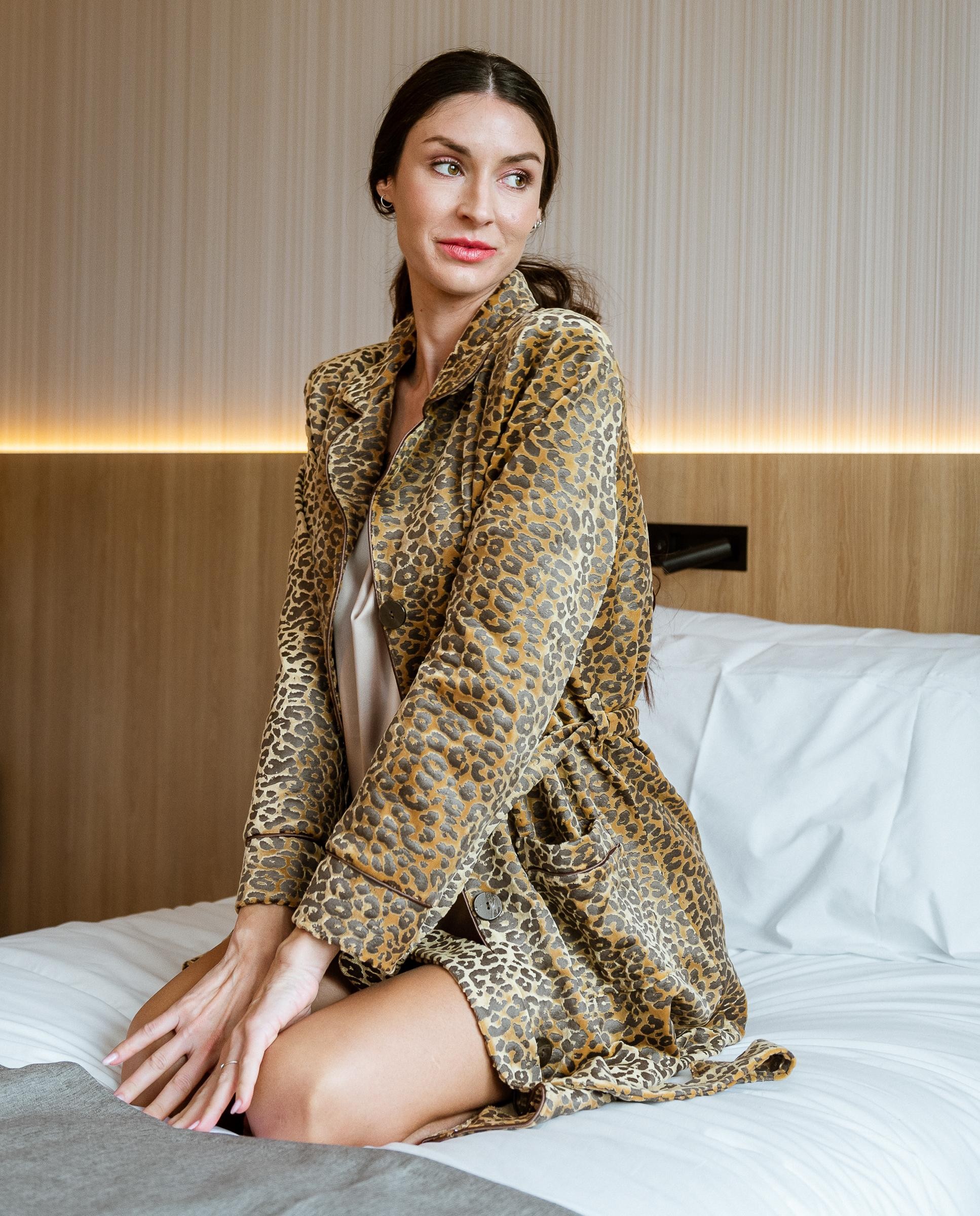 zip up short dressing gown Short French Terry Zip-Front Robe
