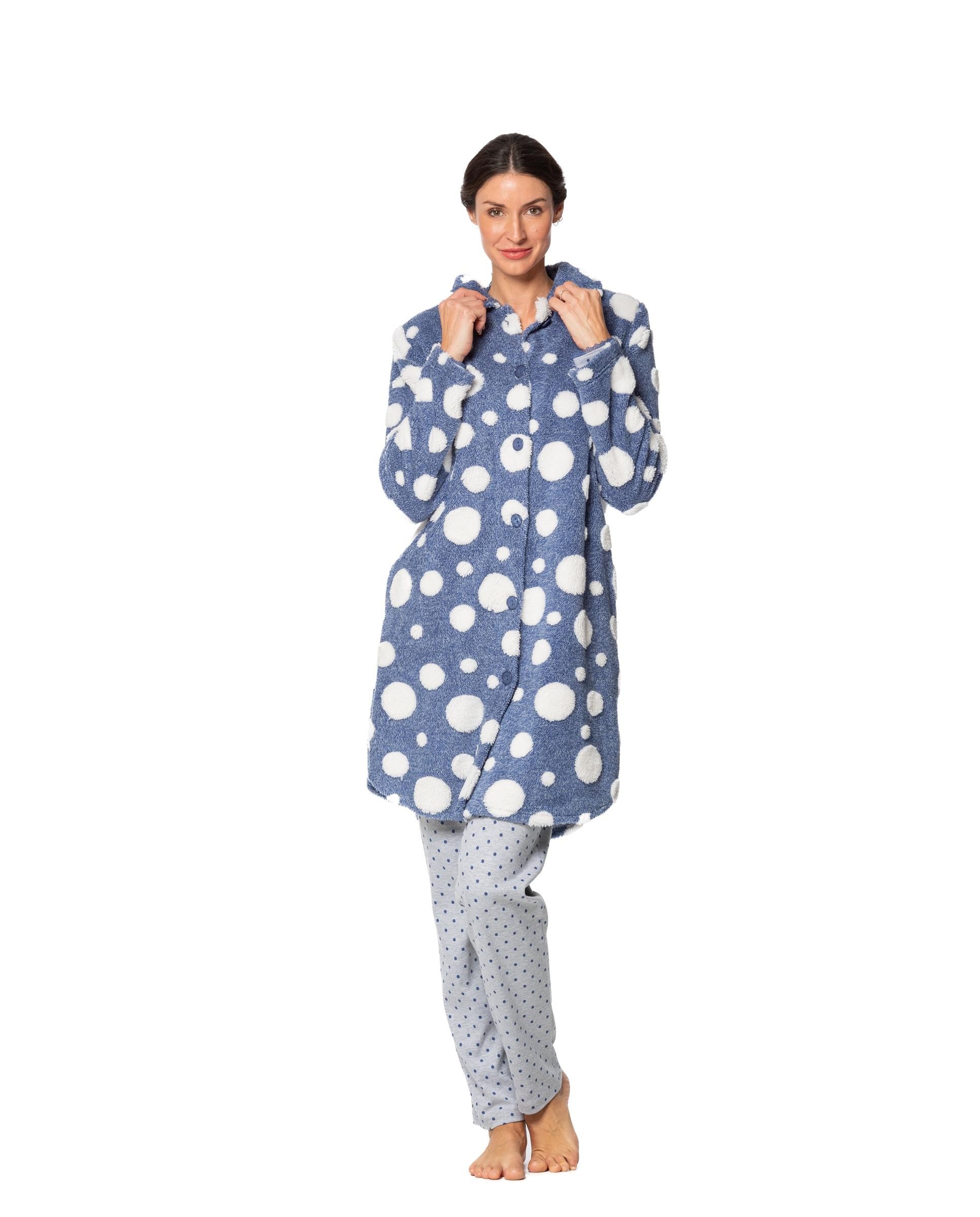 Peignoir Polaire Avec Capuche Pour Fille – Doux à Pois, Robe De Chambre Chaude Pour Automne/hiver - 2