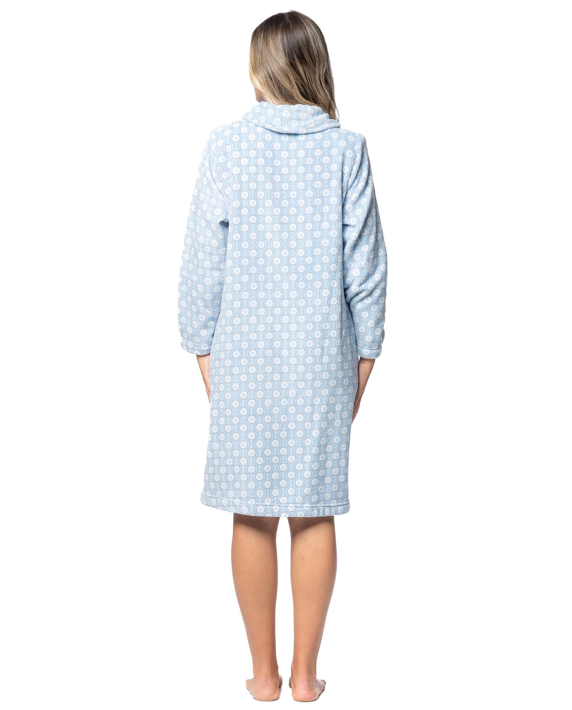 knee length dresses for ladies Women's Cotton Flannel Button Up Robe Long Sleeves Housecoat – Latuza